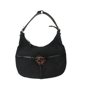 Authentic Gucci Black Small Canvas Hobo Bag